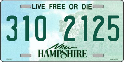 NH license plate 3102125