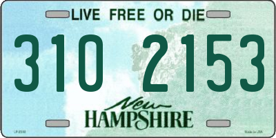 NH license plate 3102153