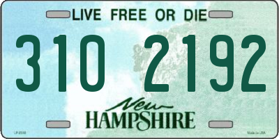 NH license plate 3102192