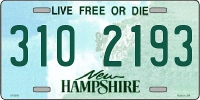 NH license plate 3102193