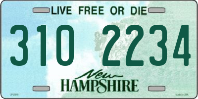 NH license plate 3102234