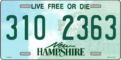 NH license plate 3102363