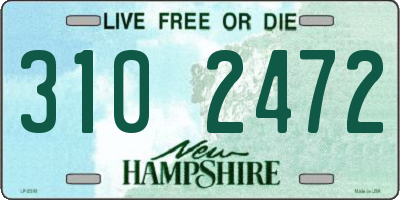 NH license plate 3102472