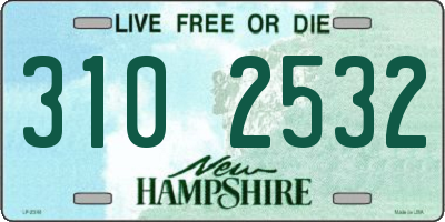 NH license plate 3102532