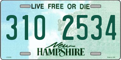 NH license plate 3102534