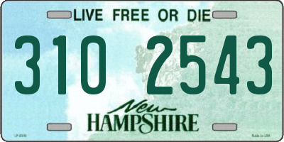 NH license plate 3102543