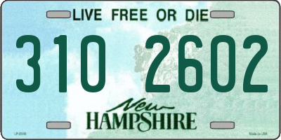 NH license plate 3102602