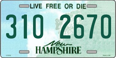 NH license plate 3102670