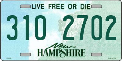 NH license plate 3102702