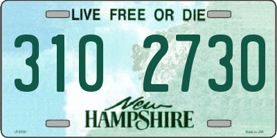 NH license plate 3102730