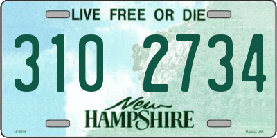 NH license plate 3102734
