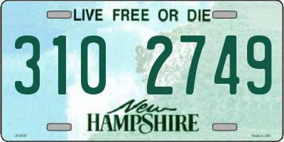 NH license plate 3102749