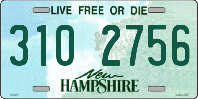 NH license plate 3102756
