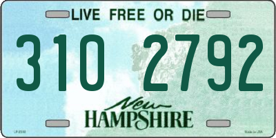 NH license plate 3102792