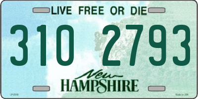 NH license plate 3102793