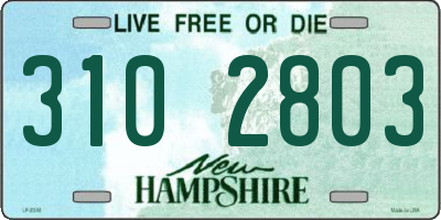 NH license plate 3102803