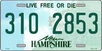 NH license plate 3102853