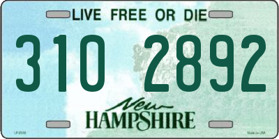NH license plate 3102892