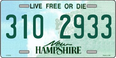 NH license plate 3102933