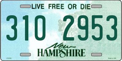 NH license plate 3102953