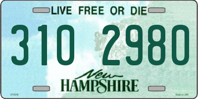 NH license plate 3102980