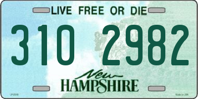 NH license plate 3102982
