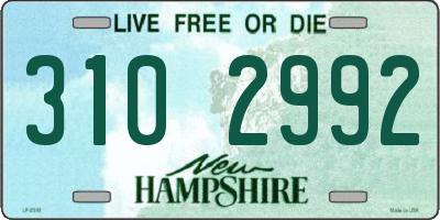 NH license plate 3102992