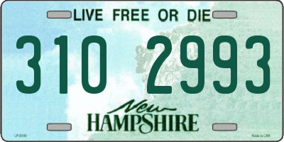 NH license plate 3102993