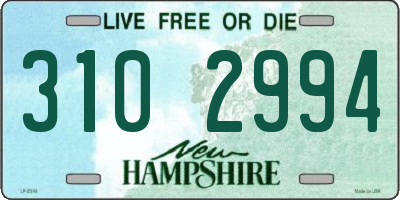 NH license plate 3102994