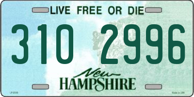NH license plate 3102996