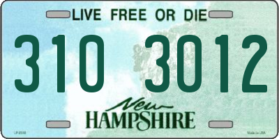 NH license plate 3103012
