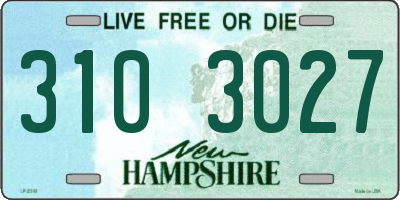 NH license plate 3103027