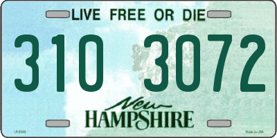 NH license plate 3103072