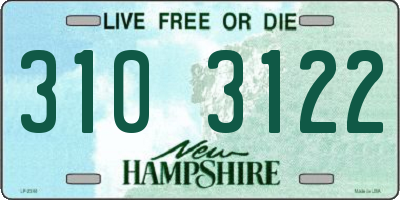 NH license plate 3103122