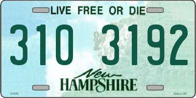 NH license plate 3103192