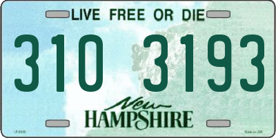 NH license plate 3103193