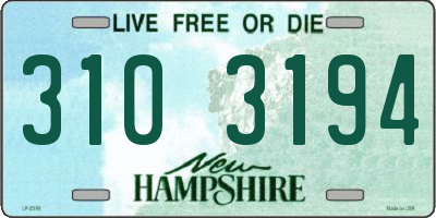 NH license plate 3103194