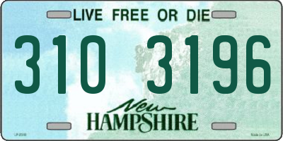 NH license plate 3103196