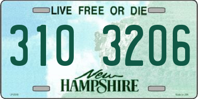 NH license plate 3103206