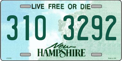 NH license plate 3103292