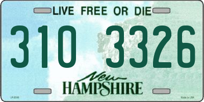 NH license plate 3103326