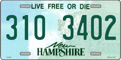 NH license plate 3103402