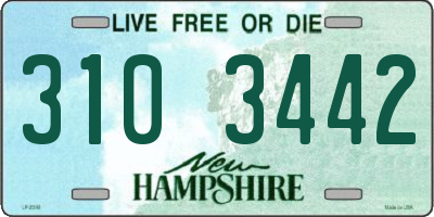 NH license plate 3103442