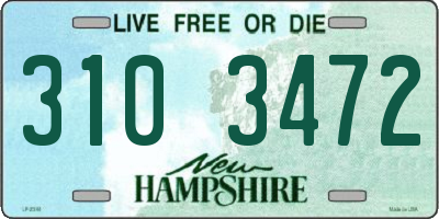 NH license plate 3103472