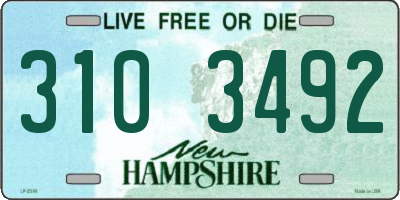 NH license plate 3103492