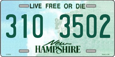 NH license plate 3103502