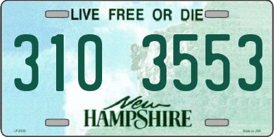 NH license plate 3103553