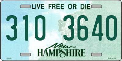 NH license plate 3103640