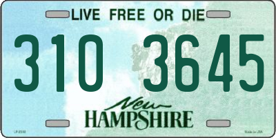 NH license plate 3103645