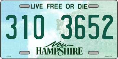 NH license plate 3103652